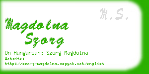 magdolna szorg business card